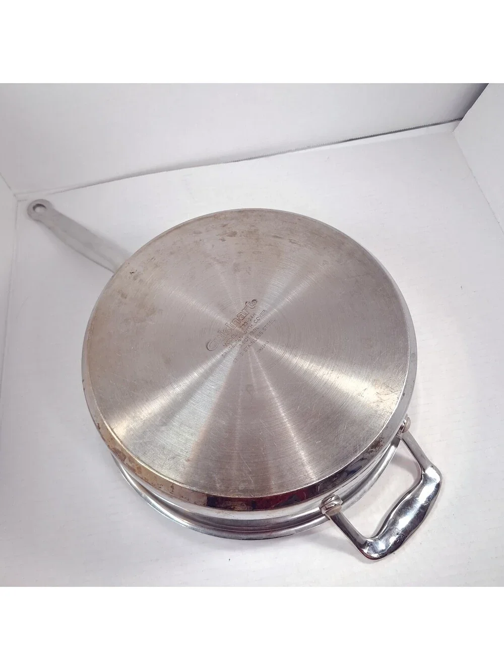 Cuisinart 3.5qt quarter Saute Pan Long Handle lid 18/10 Stainless Steel #733-24H